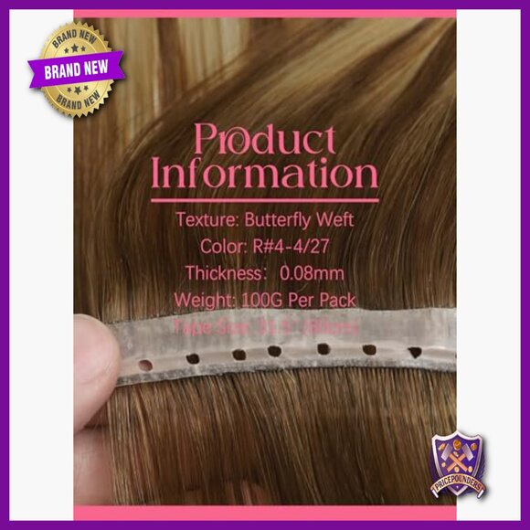 16in Human Hair Extensions, Glueless Micro Bead Tape, 31.5\